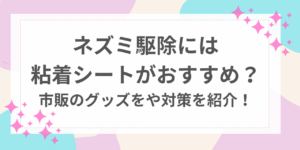 ネズミ　駆除　粘着シート　おすすめ